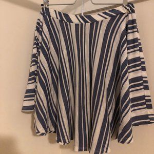 Vintage Light Blue and White Striped Circle Skirt Size S